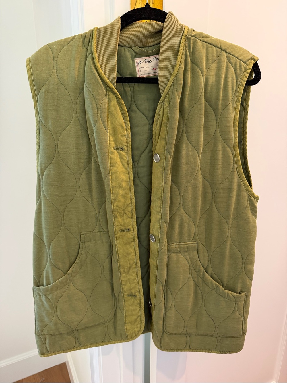 We The Free Olive Quilted Sleeveless Vest
